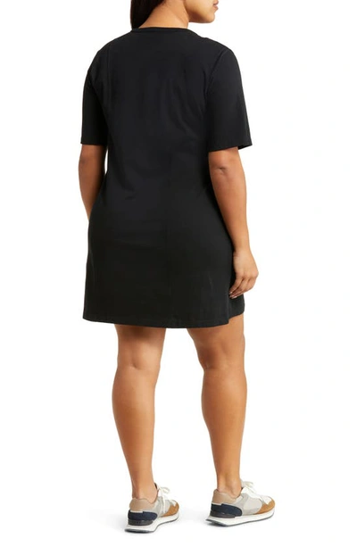 Shop Treasure & Bond Seamed Cotton T-shirt Dress In Black