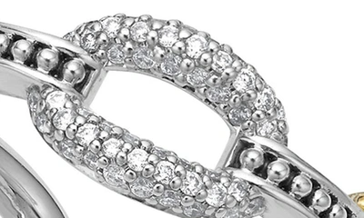 Shop Lagos Caviar Luxe Diamond Pavé Link Ring In Gold