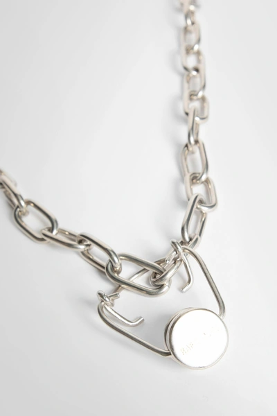 Shop Raf Simons Man Silver Necklaces