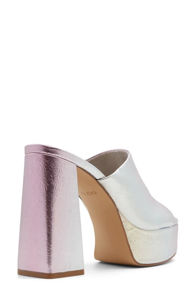 Shop Aldo Cassey Platform Sandal In Metallic Silver