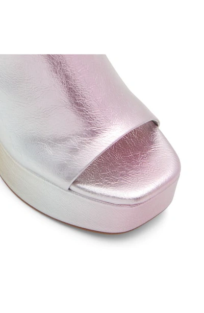 Shop Aldo Cassey Platform Sandal In Metallic Silver