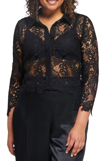 Shop Estelle Joanna Lace Jacket In Black