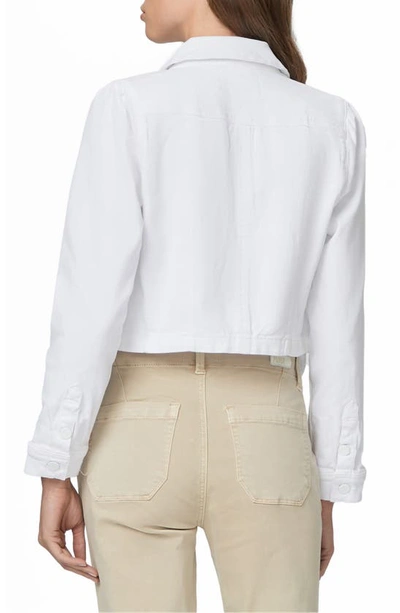 Shop Paige Pacey Crop Denim Jacket In Crisp White