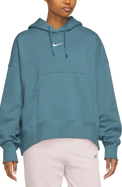 Shop Nike Sportswear Phoenix Fleece Pullover Hoodie In Noise Aqua/ Sail
