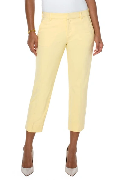 Liverpool Los Angeles Kelsey Slit Hem Crop Ponte Trousers In Banana ModeSens