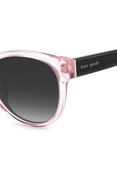 Shop Kate Spade Nathalie 55mm Gradient Round Sunglasses In Pink/ Grey Shaded