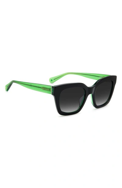 Shop Kate Spade Camryns 50mm Gradient Polarized Square Sunglasses In Black Green/ Grey Shaded