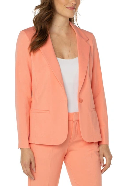 Shop Liverpool Los Angeles Liverpool Fitted Knit Blazer In Cantaloupe