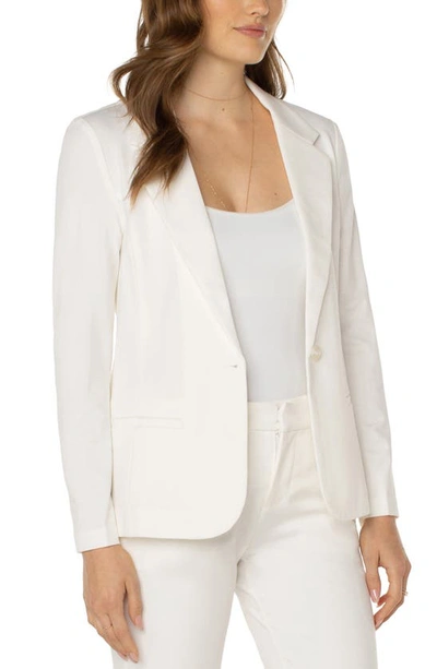 Liverpool Los Angeles Liverpool Fitted Knit Blazer In Vintage White