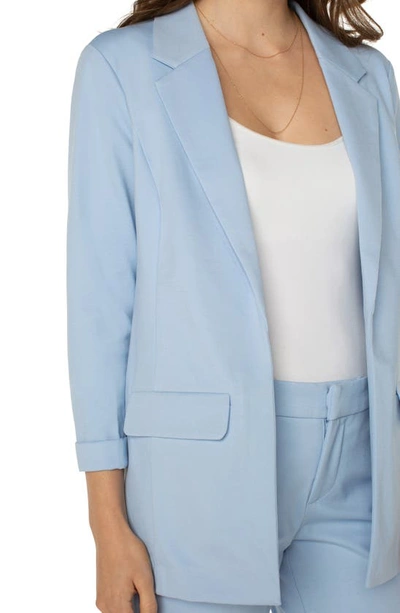 Shop Liverpool Los Angeles Princess Detail Boyfriend Blazer In Misty Blue