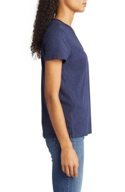 Shop Caslon V-neck Short Sleeve Pocket T-shirt In Navy Peacoat Heather