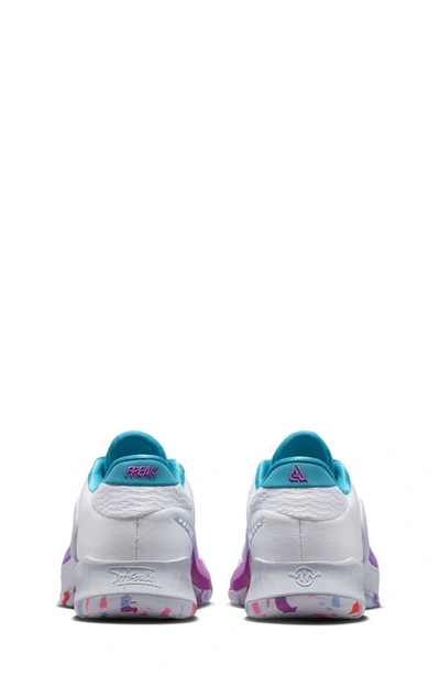 Shop Nike Kids' Giannis Freak 4 Sneaker In White/ Grey/ Blue/ Fuchsia