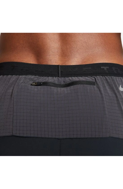 Shop Nike Dri-fit Trail Running Shorts In Black/ Dk Smoke Grey/ White