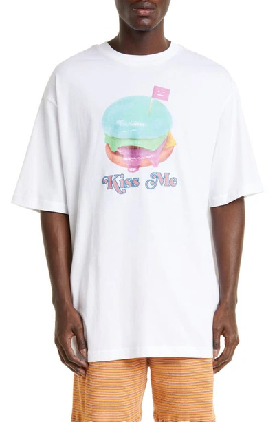 Acne Studios Kiss Me Graphic-print T-shirt In Optic White | ModeSens