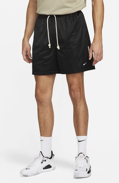 Shop Nike Dri-fit Reversible Basketball Shorts In Black/ Charcoal/ Pale Ivory