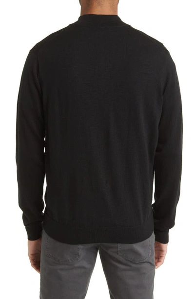 Shop Peter Millar Crown Soft Quarter Zip Merino Wool Blend Pullover In Black