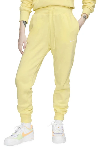 Shop Nike Sportswear Phoenix Fleece Sweatpants In Lemon Chiffon/ Sail