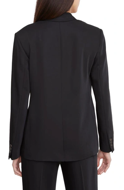 Shop Vince Double Breasted Crepe Blazer In Black