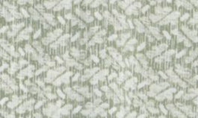 Caslon Floral Print Split Neck Shirt In Green Dune- Ivory Ella Geo