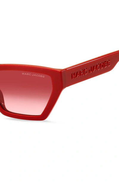 Shop Marc Jacobs 55mm Gradient Cat Eye Sunglasses In Red/ Red Gradient