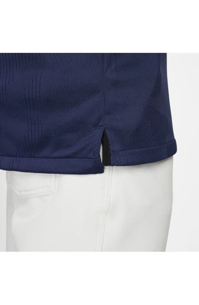 Shop Nike Dri-fit Tour Jacquard Golf Polo In Midnight Navy/ White