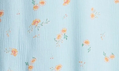 Shop Billabong Heart Breaker Tie Strap Floral Mini Sundress In Pure Aqua