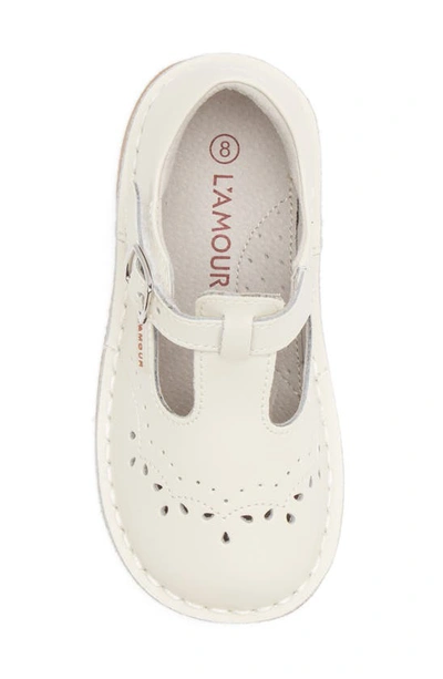 Shop L'amour Kids' Ruthie T Strap Mary Jane In Pearl White