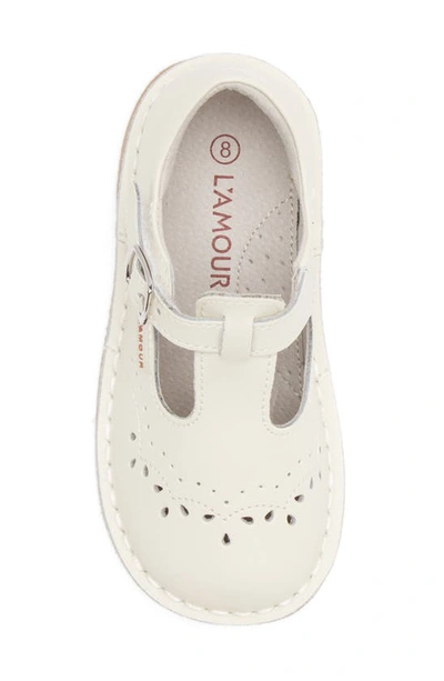 L'amour Kids' Ruthie T Strap Mary Jane In Pearl White