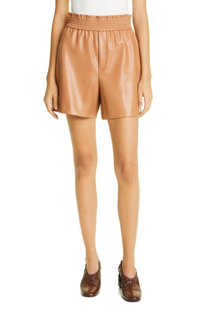 Shop A.l.c Kaleb Faux Leather Shorts In Tawny
