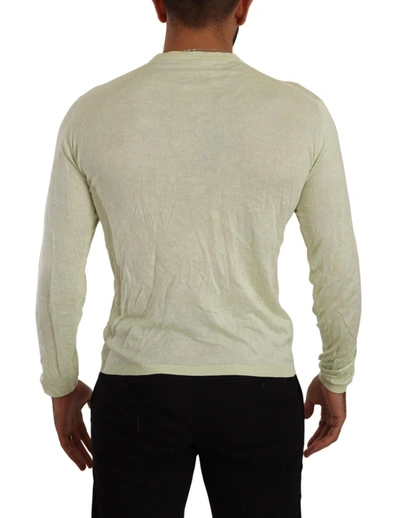 Shop Domenico Tagliente Yellow V-neck Long Sleeves Pullover Men's Sweater