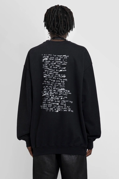 Ann Demeulemeester Man Black Sweatshirts In Black