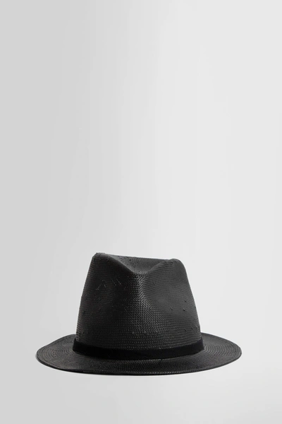 Shop Ann Demeulemeester Unisex Black Hats