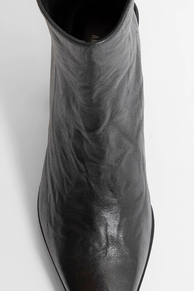Ann Demeulemeester Leather Ankle Boots In Black