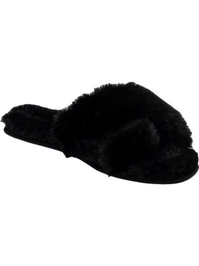 Shop Dolce Vita Pillar Womens Faux Fur Slip On Slide Sandals In Black