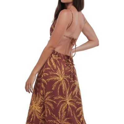 Shop Charlie Holiday Tuscany Womens Printed Sleeveless Maxi Dress In Brown