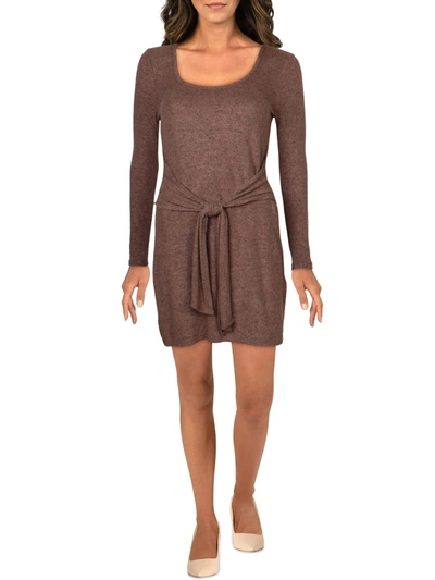 Shop Z Supply Womens Wrap Front Heathered Mini Dress In Brown