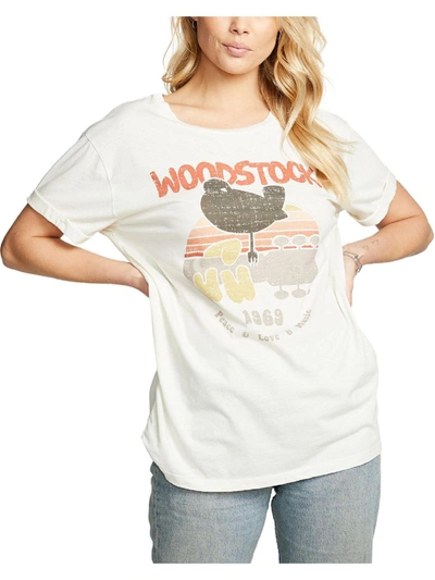 Shop Chaser Womens Graphic Cuffed T-shirt In White