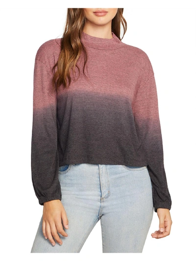 Shop Chaser Womens Crew Neck Knit Pullover Top In Purple