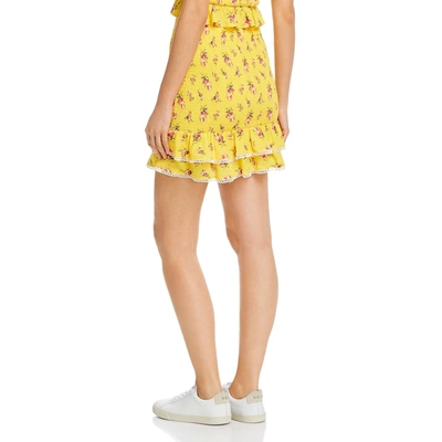 Shop Lost + Wander Womens Printed Smocked Mini Skirt In Yellow
