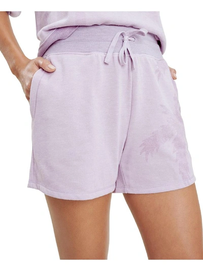 Shop Splendid Womens Drawstring Printed Shorts In Purple