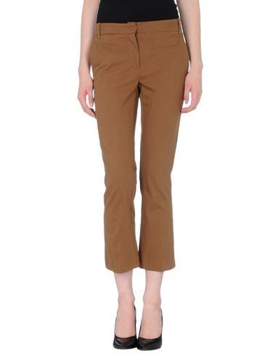 Shop Semi-couture Cropped Pants & Culottes In Khaki
