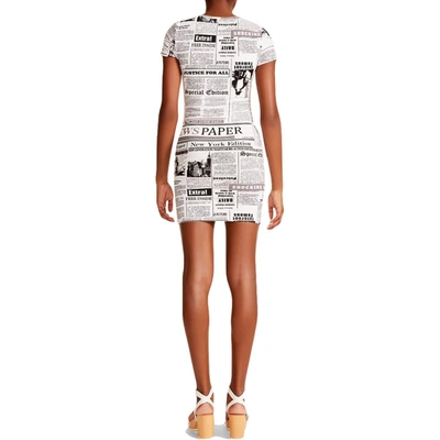 Shop Madden Girl Womens News Print Cinched T-shirt Dress In White