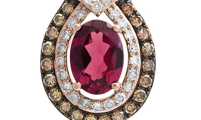 Shop Effy 14k Rose Gold Rhodolite Garnet & Diamond Pendant Necklace In Red