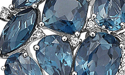 Shop Effy 14k White Gold London Blue Topaz Cluster Pendant Necklace