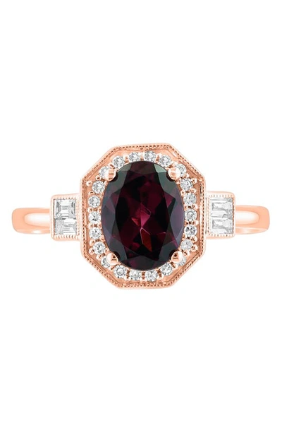 Shop Effy 14k Rose Gold Rhodolite Garnet & Diamond Ring In Red
