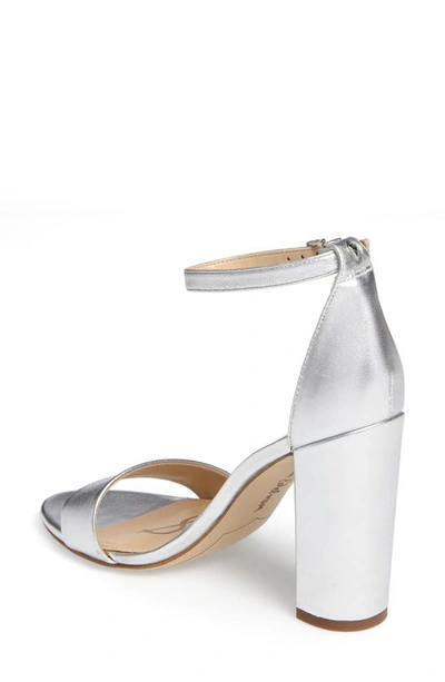 Shop Sam Edelman Yaro Ankle Strap Sandal In Silver Leather