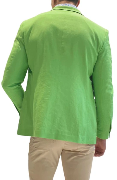Shop Tailorbyrd Solid Two-button Linen Blend Sport Coat In Lime