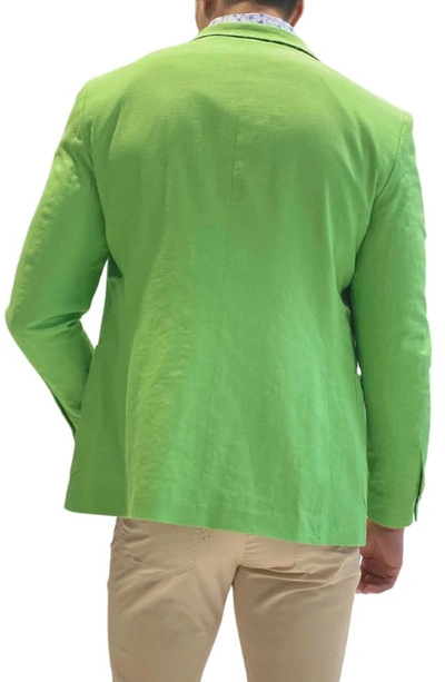 Tailorbyrd Solid Two-button Linen Blend Sport Coat In Lime