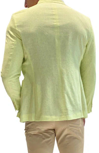 Tailorbyrd Solid Two-button Linen Blend Sport Coat In Yellow