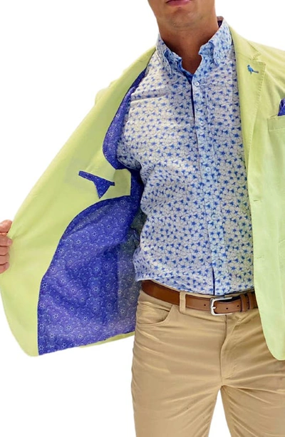 Tailorbyrd Solid Two-button Linen Blend Sport Coat In Yellow